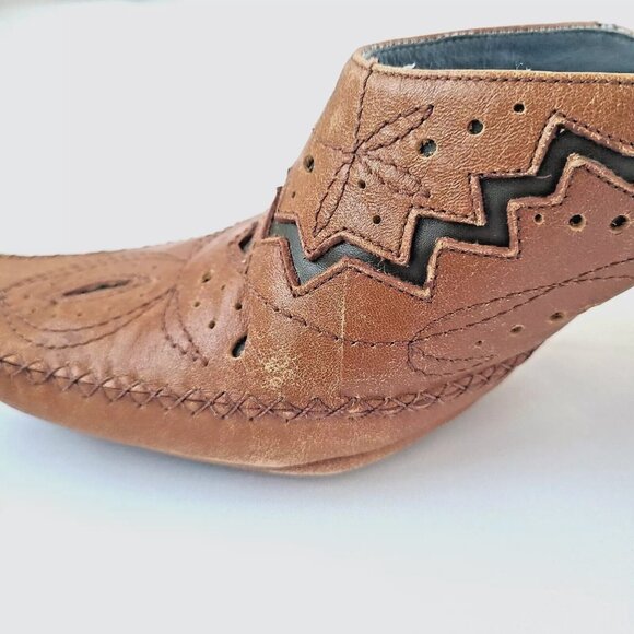 Indigo Clarks Size 8 Leather Inlay Slip Resistant Western Slip On Mule Heel Shoe - Picture 8 of 10